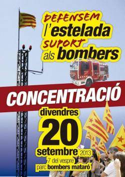 Concentració a Mataró en suport als Bombers