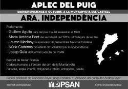 Cartell del PSAN sobre els actes del 54è Aplec del Puig