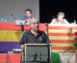 Agustí Barrera, a l'homenatge amb motiu del 75è Aniversari de les Brigades Internacionals (BI) a Montornès del Vallès