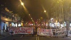 Mobilització antifeixista al barri de Sants de Barcelona