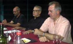 Primer sopar tertúlia a Sant Celoni, en què hi han intervingut Ignasi Fernàndez, membre de la CUP; Jaume Marfany, vicepresident de l'ANC i protagonista de l'acte, i Xavier Muntasell, coordinador de Sant Celoni per la Independència