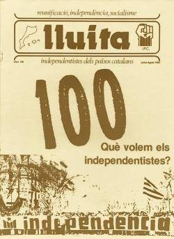 Porta de la revista "Lluita" d'Independentistes dels Països Catalans (IPC) núm. 100 d'agost de 1982