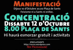 Cartell de les mobilitzacions antifeixistes al barri de Sants