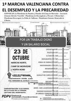 Recorregut de la 1a Marxa Valenciana Contra l'Atur