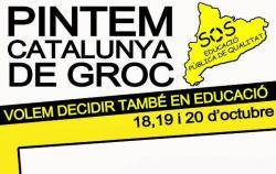 Cartell mut de la campanya "Pintem Catalunya de Groc"