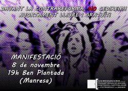 Cartell d'una manifestació ja realitzada contra la contrareforma de l'avortament a Manresa