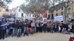 Acte de suport a Cardedeu amb els acusats d'haver recuperat el mural independentista