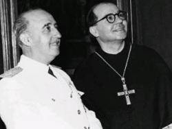 L'Abat Escarré, junt a Franco, durant una visita a Montserrat