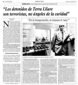 Entrevista a Roldán a La Vanguardia de l'agost de 1992