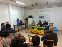 Acte de solidaritat amb els treballadors de Panrico a Sants