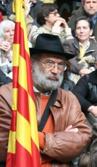 En Josep de Calassanç Serra "Cala" a la plaça del Rei, durant un acte de presentació de la PDD