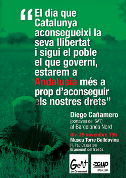 Cañamero exposa a Gramenet la lluita contra el capitalisme, l'atur i la precarietat