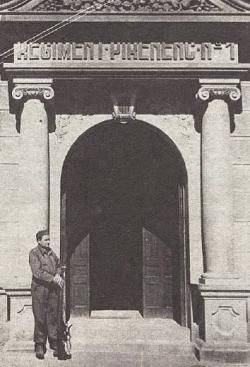 Caserna general del Regiment Pirinenc nº1 a Barcelona que fou  desmantellada poc després dels fets de maig de 1937