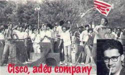 Imatge de record de Cisco Mallorques, en què apareix en una manifestació durant l'Onze de Setembre de 1984