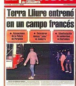 Portada d'El Periódico sobre la manifestació de suport als detinguts al nord i al sud de l'Albera