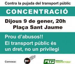 Contra la pujada de tarifes del Transport públic