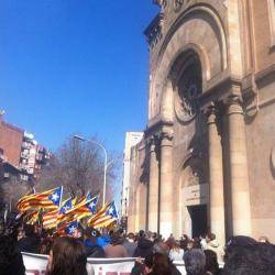 Imatge de la manifestació d'avui contra la Legió a Sant Andreu del Palomar