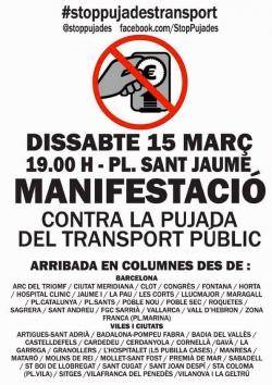 Manifestació el proper 15 de març