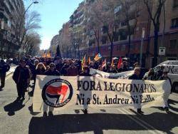 Manifestació a Sant Andreu sota el lema "Fora Legionaris! Ni a Sant Andreu, ni enlloc!"