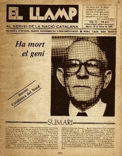 1984 Surt el núm. 0 de la revista quinzenal "El Llamp. Al Servei de la Nació Catalana"