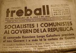Revista Treball, l?òrgan del PSUC editat a Barcelona per Joan Comorera
