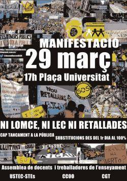 L' Assemblea de docents i treballadores de lensenyament ha convocat per aquesta tarda (17h) una manifestació a la plaça Universitat de Barcelona 