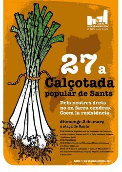 Demà el Casal Independentista de Sants "Jaume Compte" organitza la 27ª calçotada popular a la plaça de Sants