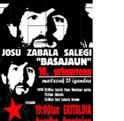 Cartell de recordatori del militant abertzale Josu Zabala Salegi