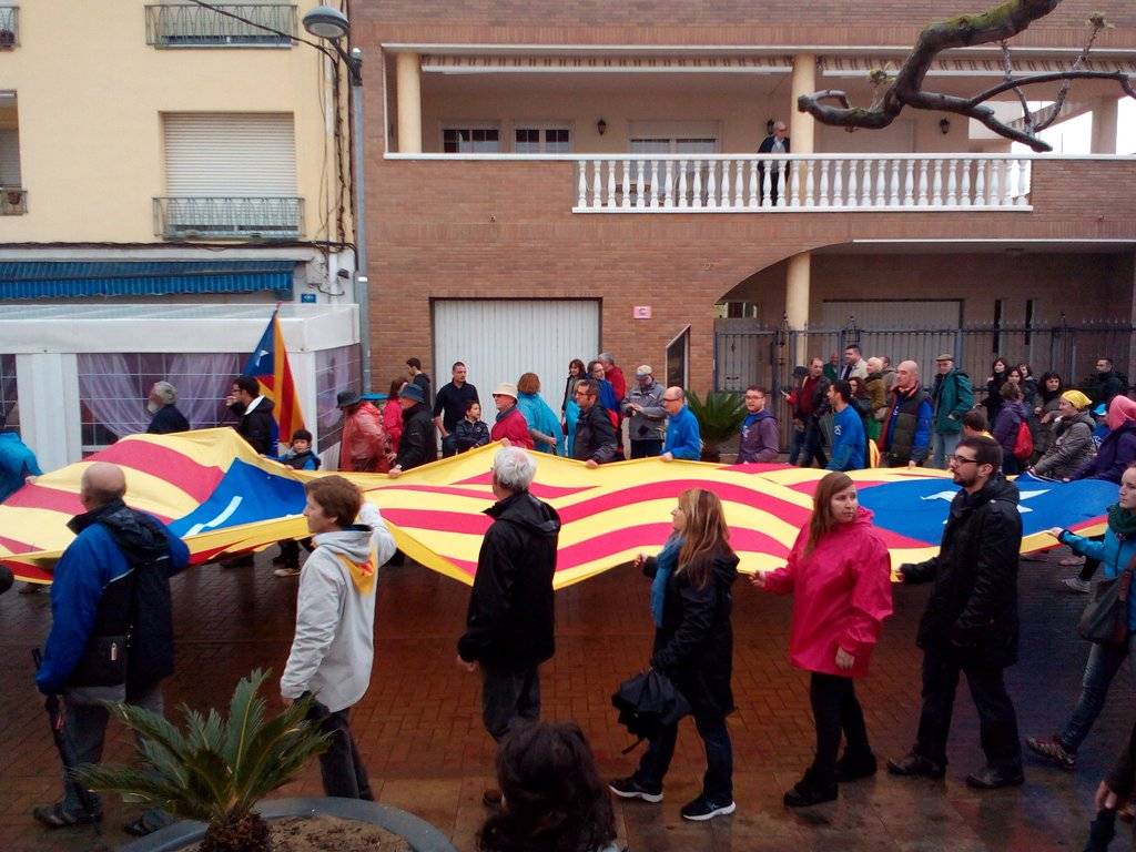 Estelada gegant a la manifestació de la PDE