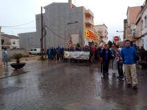 Pancartade l'Associació de voluntaris del Parc Natural del Delta de l'Ebre a la manifestació de la PDE