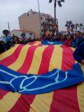 Estelada gegant a la manifestació de la PDE