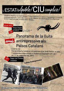 L'Ateneu Popular la Flor de Maig aplega un acte sobre la lluita antirepressiva als Països Catalans