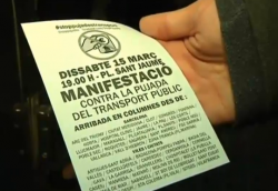 Anunciant la manifestació del proper 15 de març