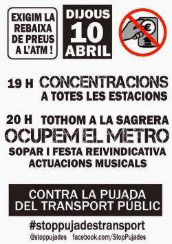 " Ocupem el metro per la baixada de tarifes"