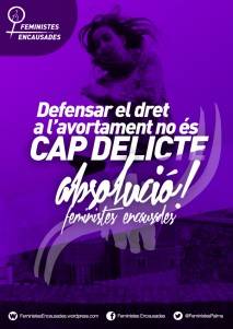 Cartell de la campanya en suport a les feministes encausades de Mallorca
