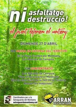 Pel proper diumenge dia 27 d'abril es convoca a una jornada de mobilitzacions en oposició al projecte que pretén asfaltar la carretera de les Illes a Sant Marçal