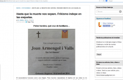 La web ultradretana "Dolça Catalunya" ha fet escarni d'una esquela independentista