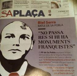 PP de Sa Pobla: "No passa res si hi ha monuments franquistes"