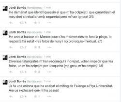 Jordi Borràs ha explicat de seguida els fets al Tiwtter