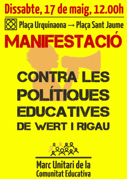 Manifestació contra polítiques educatives de Wert i Rigau