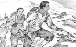 Dibuix que il·lustra la resistència dels membres del FNC als anys '40