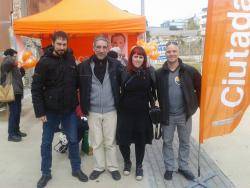 La membre de Circulo Atenea en una paradeta de Ciudadanos