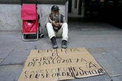 Celio Pérez durant una de les seves protestes, el juny de 2009. FOTO: Diari de Girona