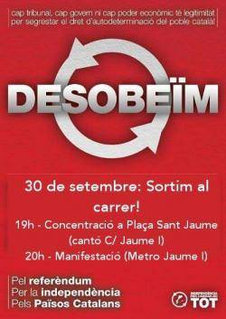 Cartell d'una de les mobilitzacions en favor de la consulta del 9-N