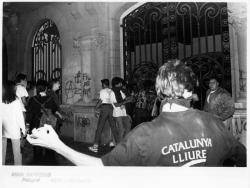 Incidents davant de l'Ajuntament de Girona l'Onze de Setembre de 1991