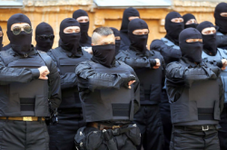 El batalló Azom ucrainès, format per membres d'extrema dreta. Foto: Directa.cat