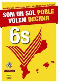 Presentat l'acte "Som un sol poble, volem decidir": Dissabte, 6 de setembre, a la plaça Major de Palma