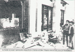 Artefacte explosiu de Terra Lliure contra una sucursal del Banco Hispano Americano al carrer Floridablanca de Barcelona 
