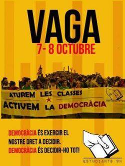 Cartell Estudiants9N vaga 7 i 8 d'octubre