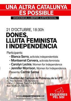 Cartell "Dones, lluita feminista i independència" d'Esquerres pel SíSí